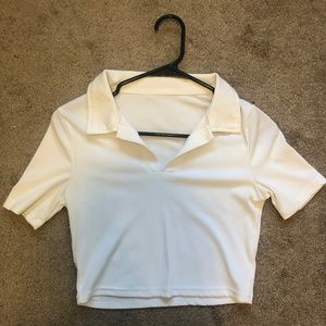 Cropped Collared White Shirt